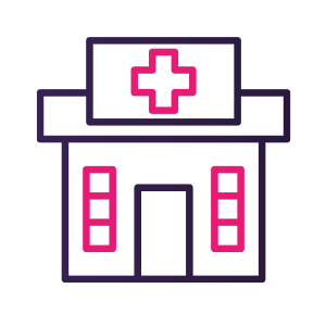 Simple hospital building icon design